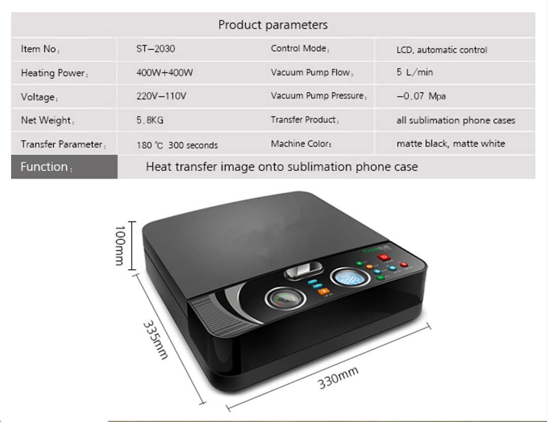 3D Vacuum Heat Press Machine for All Phone Cases