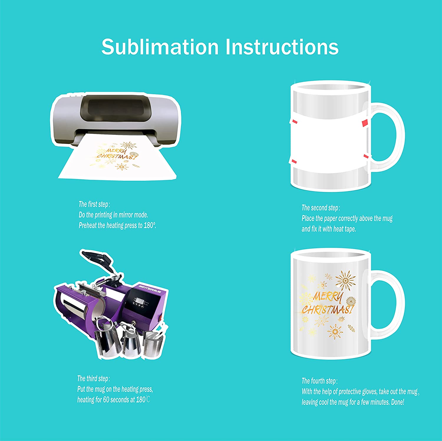 11oz White Sublimation Coated Mugs x 12