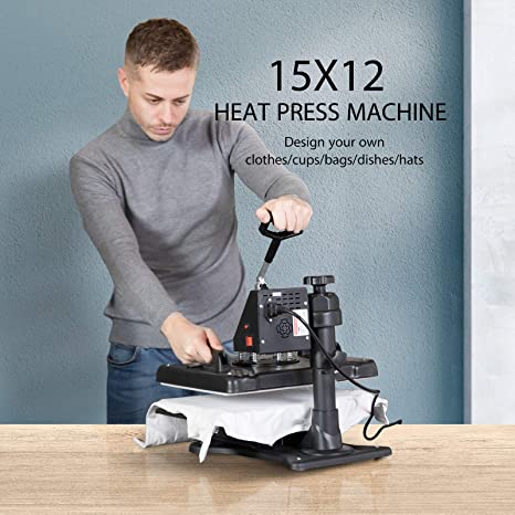 8-In-1 Swing-Away Heat Press Machine (For T Shirt, Mug, Cap, Phone Cases, Plate, Bags & More)